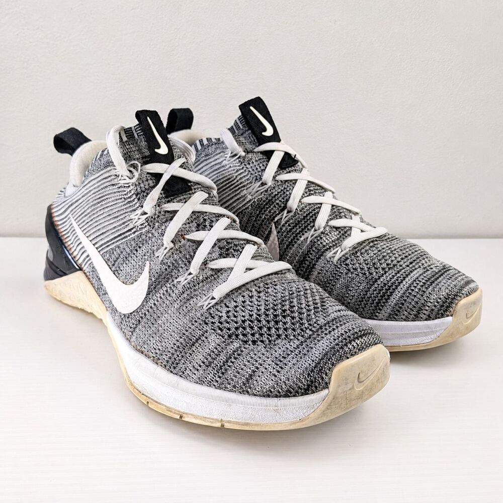Nike Metcon DSX Flyknit 2 Training Shoes Womens 8.5 White Gray Knit